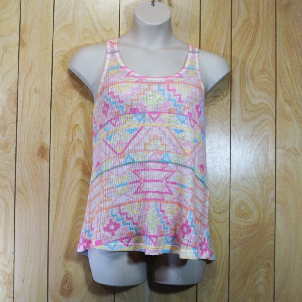 Maurices Crocheted Racerbank Azteck Print Tank